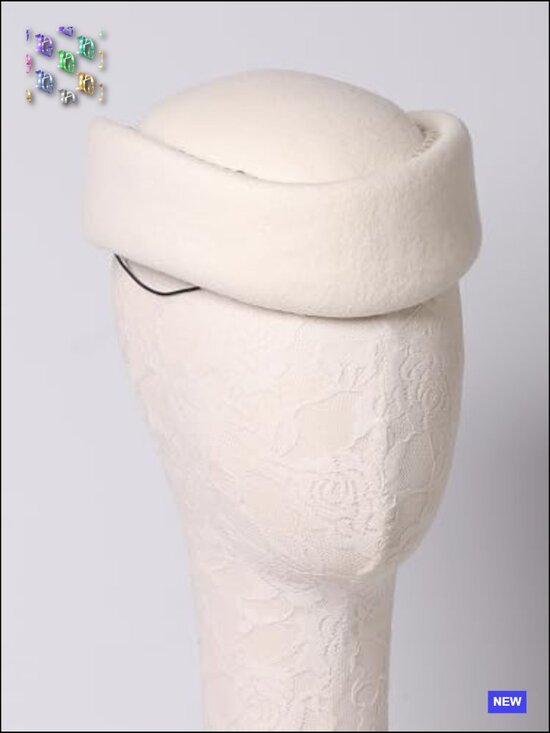 Elegant Wool Felt Fedora Beret Adjustable Drawstring Formal Church Wedding Hat main image 5